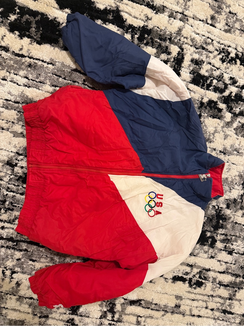 STARTER Kids Colorblock Puffer Jacket in Red, White & Blue